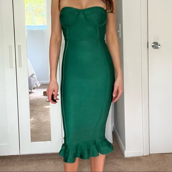 PLT Green Bandage Dress - Picture 3 of 12